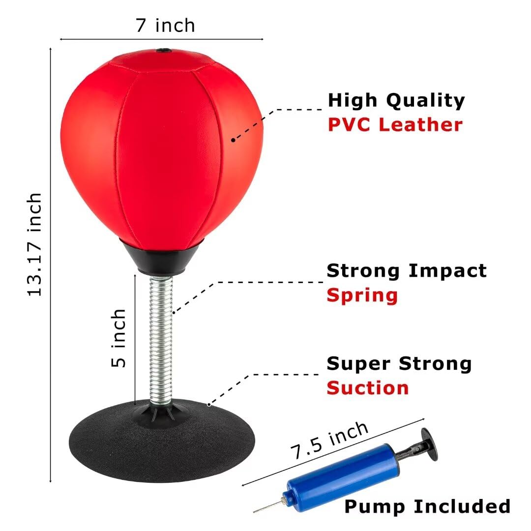 Saco de Boxeo de Escritorio Raipoment Rojo Resistente para Alivio de Estrés