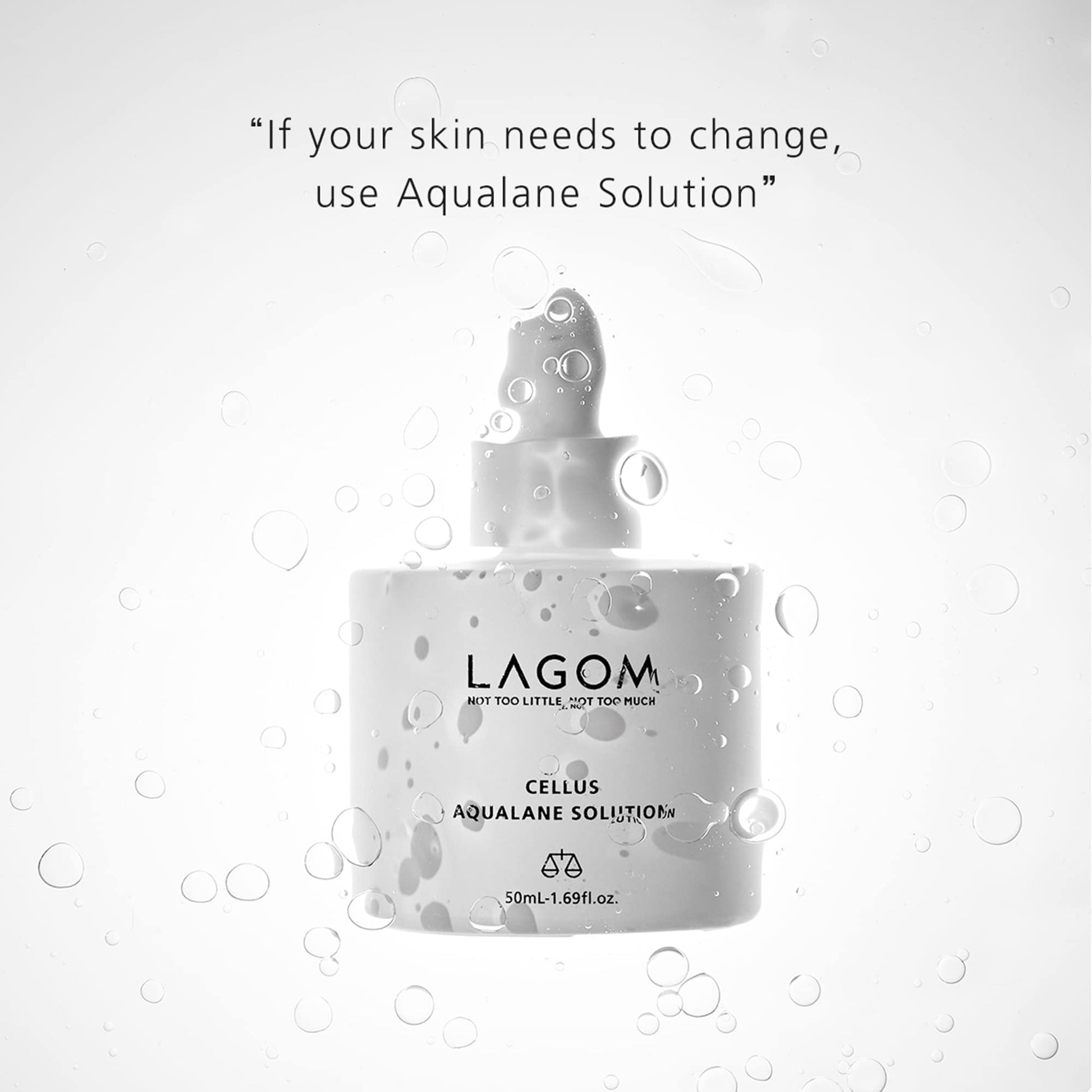 LAGOM Cellus Aqualane Solution Squalane Suero Antienvejecimiento Mejora Piel Facial Fermentado Natural Vegano Essencia Matutina Aquatide Tocoferol Piel Sensible Grasa Seca Textura Firme 50ml 1.69oz