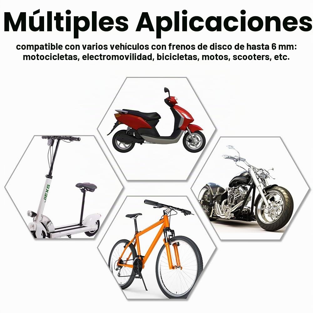 Candado Antirrobo de Disco con Alarma y Sensor de Movimiento para Bicicleta y Motocicleta