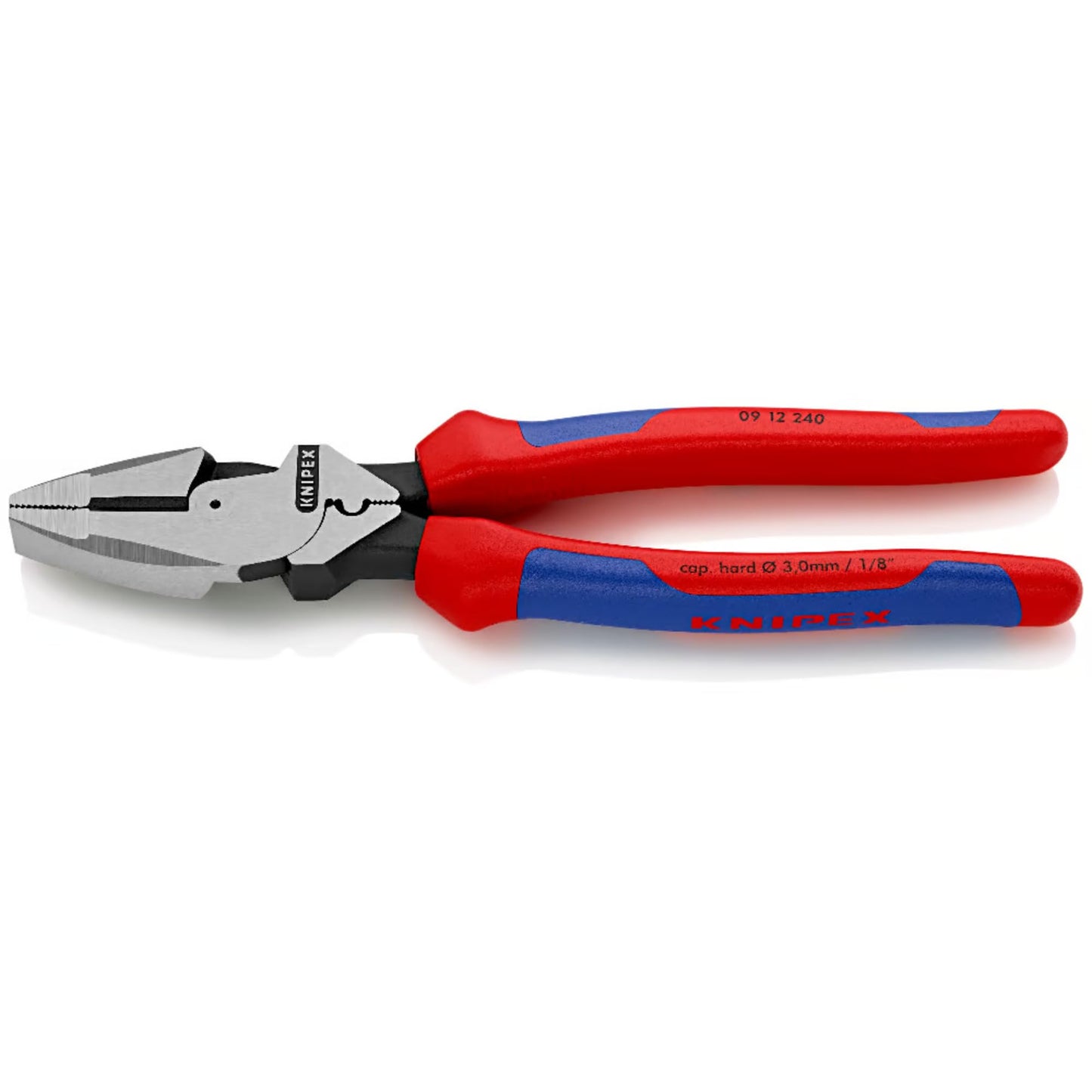 Knipex 09 12 240 SB Alicate Universal Lineman's Pliers Modelo Americano Atramentado con Fundas en Dos Componentes, 240 mm, color negro