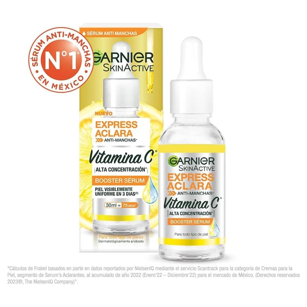 GARNIER, Vitamina C, SERUM, reductor de manchas, 2 PACK.