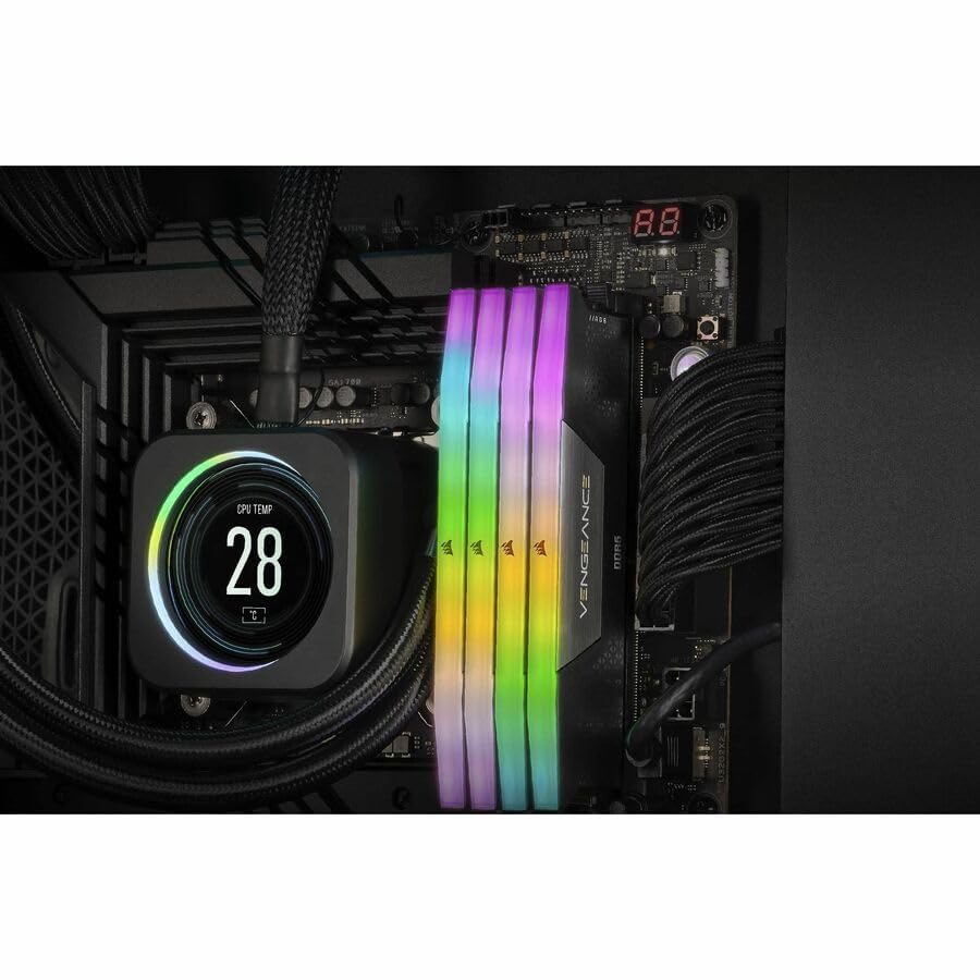 Corsair Vengeance RGB DDR5 RAM de 48 GB (2 x 24 GB) 6400 MHz CL36 Intel XMP iCUE Compatible con Memoria de computadora - Negro (CMH48GX5M2B6400C36)