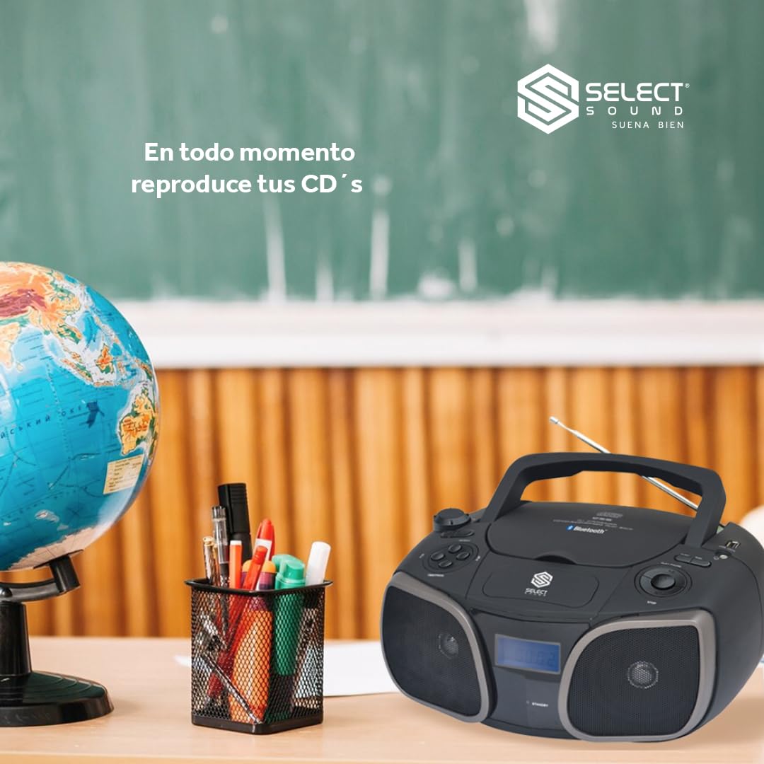 Radio Grabadora Select Sound Bluetooth Reproductor de CD/MP3 con Pantalla LCD