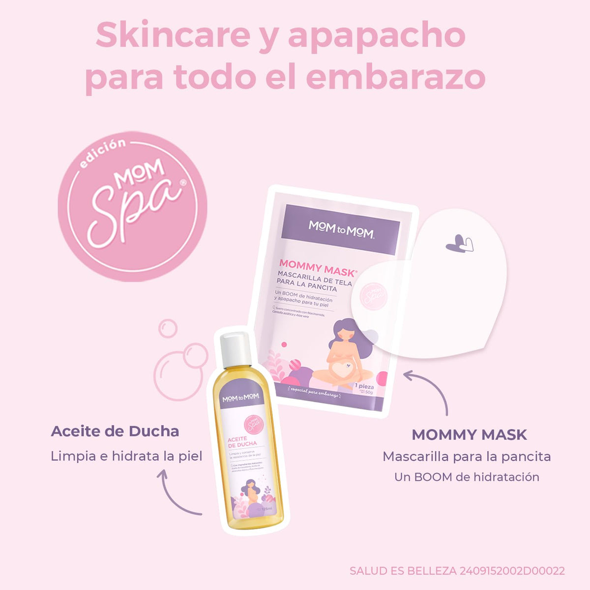 MOM to MOM Kit Etapa B + SPA Protege intensivamente y Consiente la Piel en los últimos meses del Embarazo