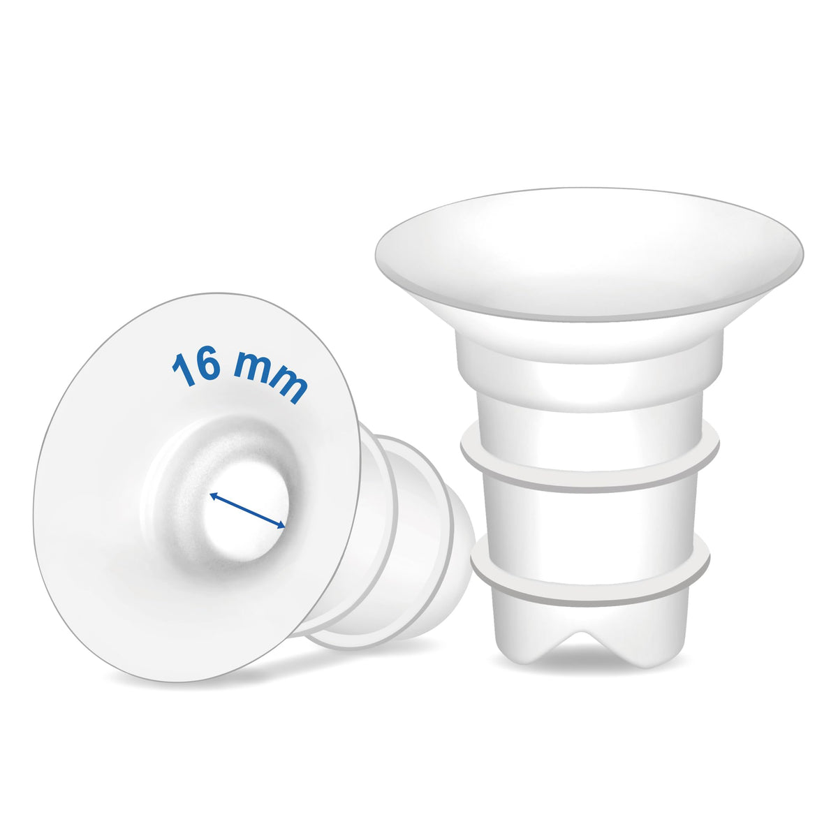 Maymom Inserts de Embudo 16 mm Compatibles con Shields Spectra, Medela 24 mm, Momcozy S9 Pro/S12 Pro, Willow Wearable Cup. Compatible con Medela Freestyle, Harmony, para reducir de 24 mm a 16 mm; 2 unidades