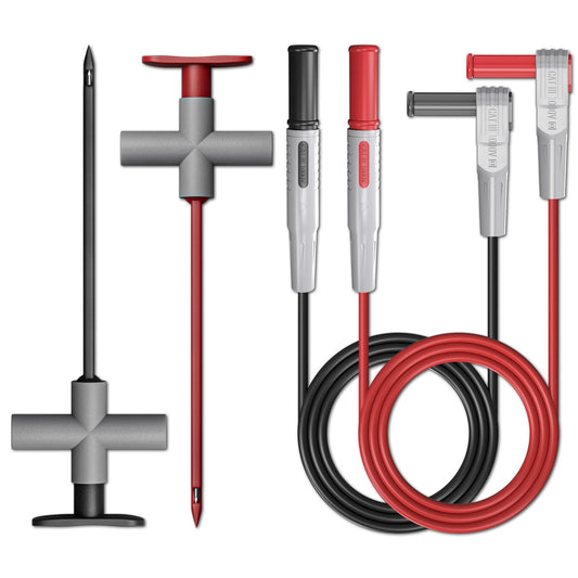 Goupchn - 2 cables de prueba de multímetro de 4 mm, macho a macho, con sondas de perforación, herramienta de clip de prueba para pruebas de multímetro, reparación de automóviles