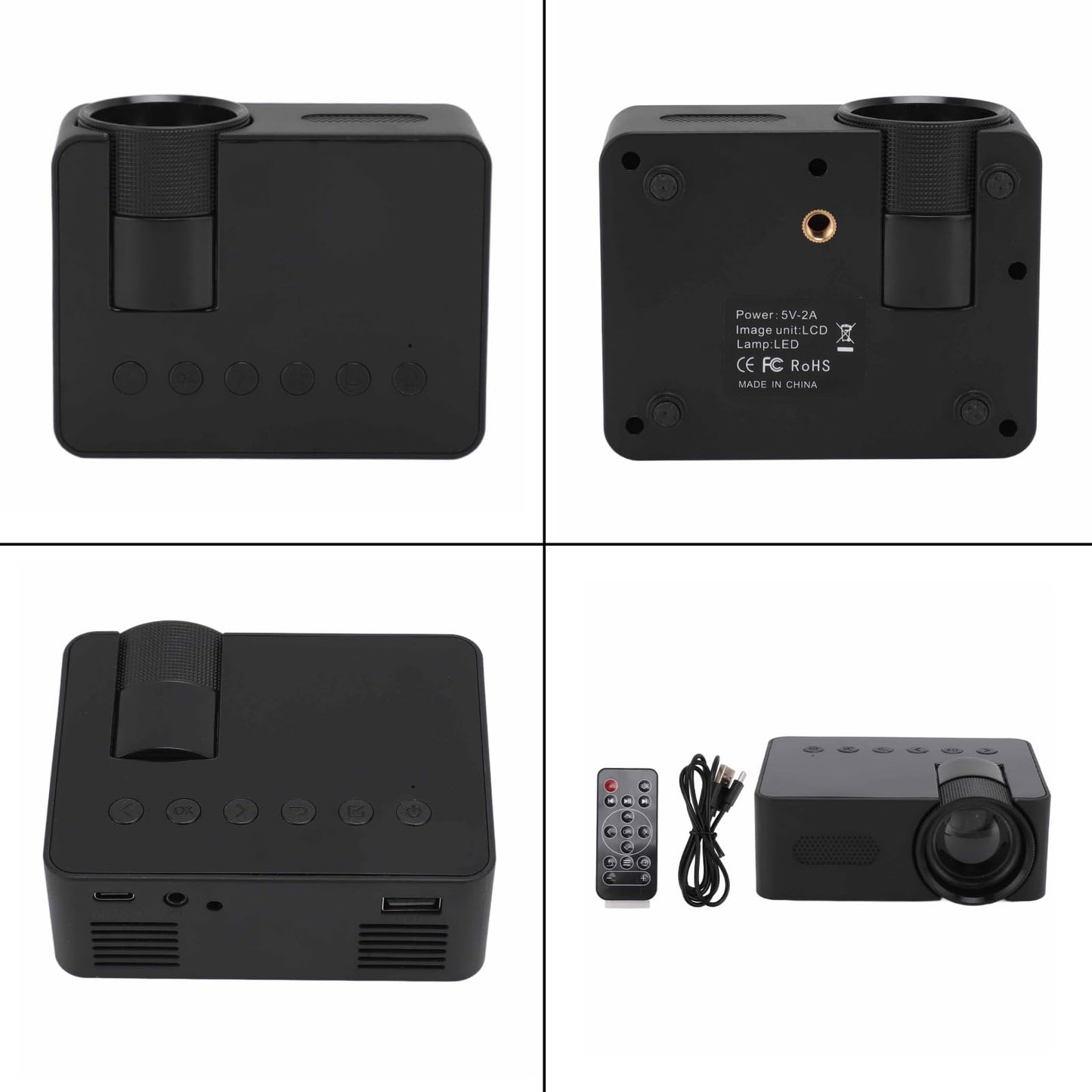 Mini Proyector Smart 1080P HD Imagen de Reflexión Difusa Protección Ocular para Cine en Casa Portátil