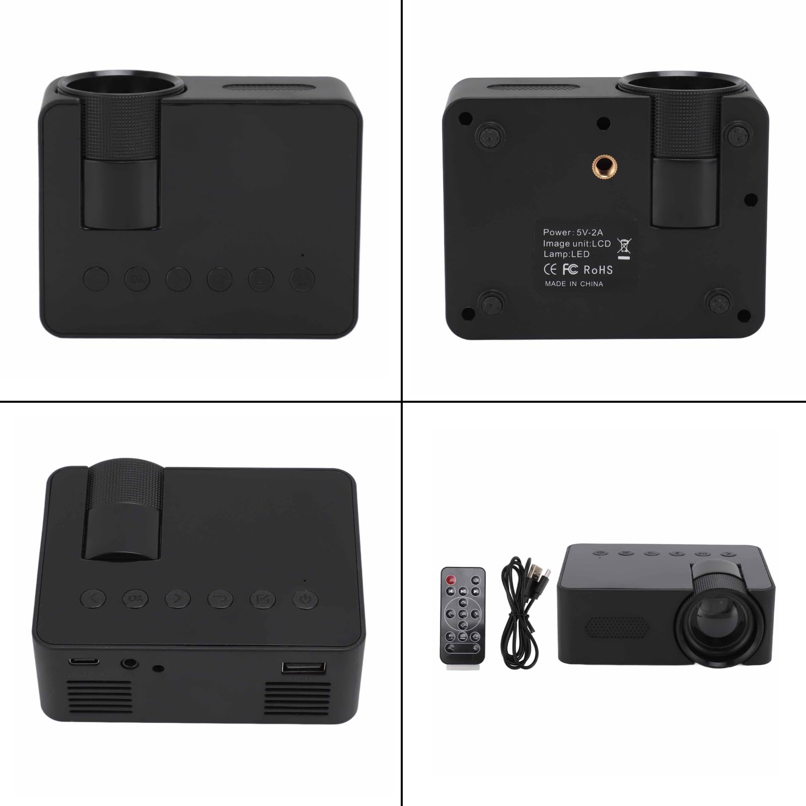 Mini Proyector Smart 1080P HD Imagen de Reflexión Difusa Protección Ocular para Cine en Casa Portátil