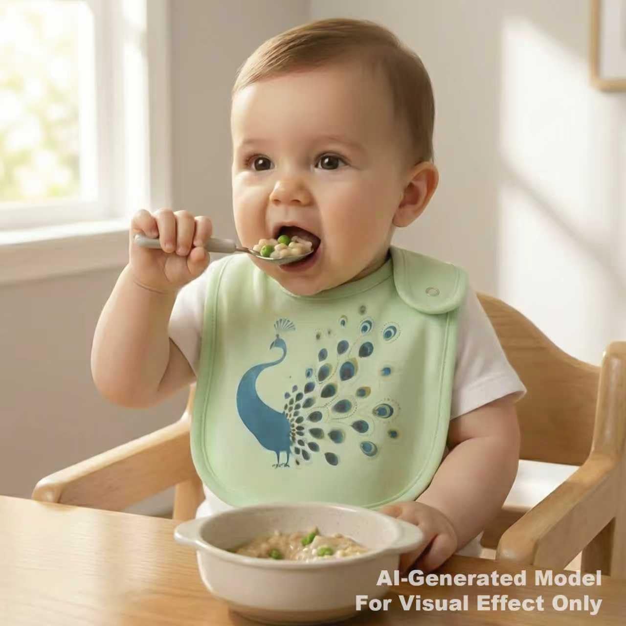 Maiwa - Juego de 6 baberos para bebé, 100% algodón, impermeable, cierre a presión, diseño unisex para bebés y niñas, ideal para babear, dentición y alimentación, fácil de limpiar, artículos esenciales
