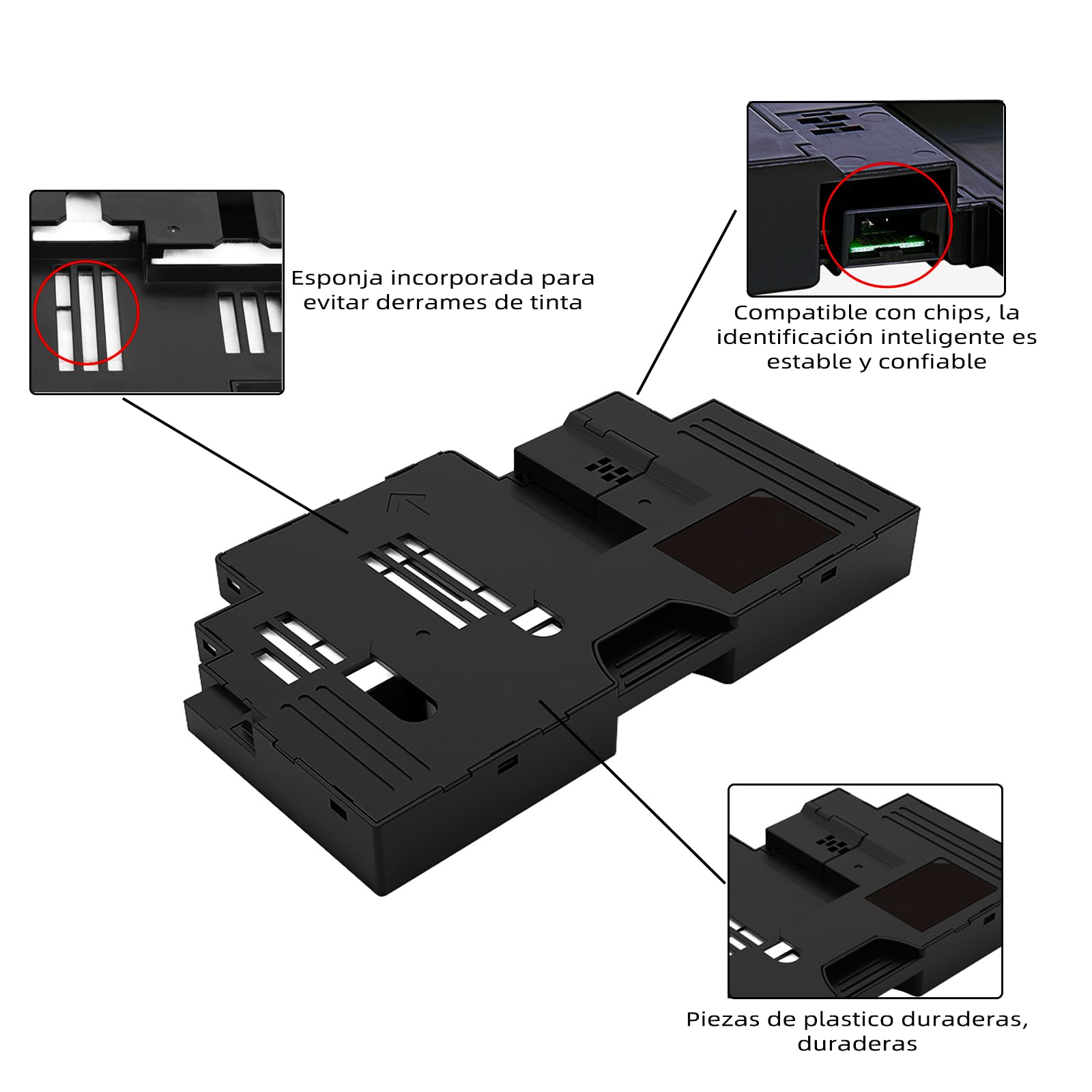 Cartucho de Mantenimiento TEZXSAEW Negro Compatible con Impresoras Canon PIXMA