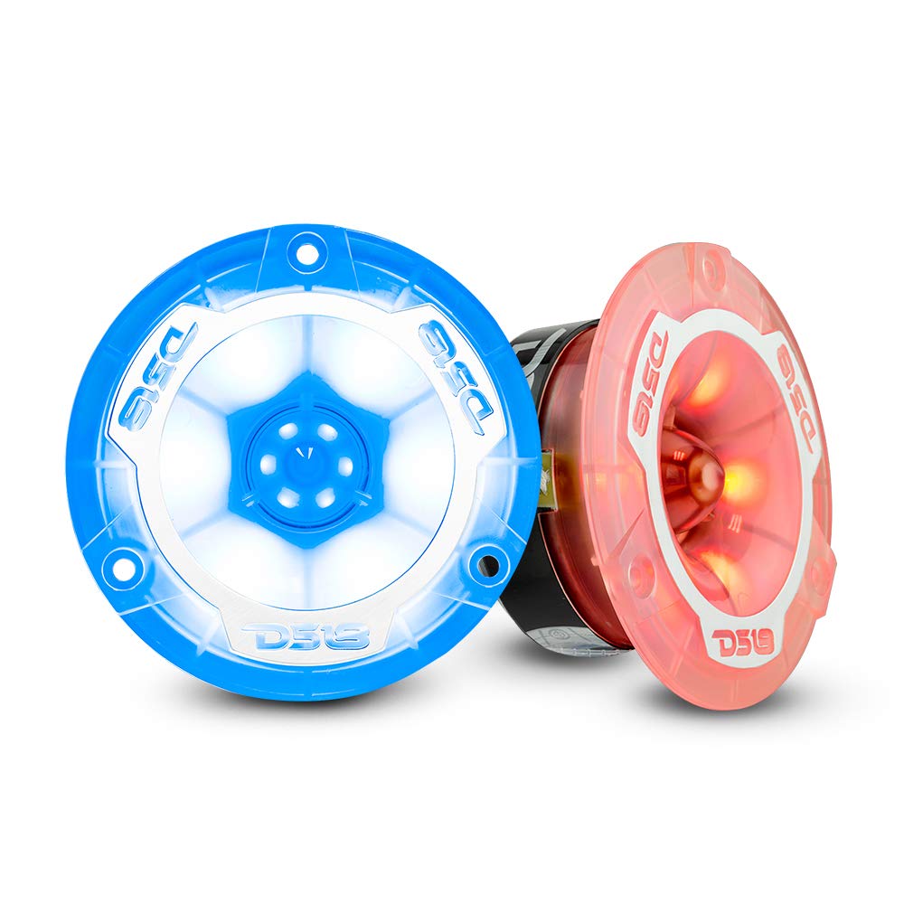 DS18 PRO-TW1L - altavoz de agudos Super Bullet de aluminio RGB de 3.8 pulgadas, bobina de voz de 1 pulgada, cuerpo de policarbonato y bala, 400 W máximo, 200 W RMS, 4 ohmios, cruce integrado, los tweeters PRO son los mejores, 2 altavoces