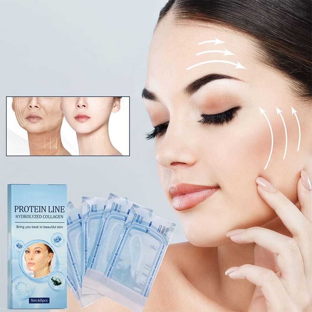 Hilo de proteína soluble coreano, hilo de colágeno para levantar instantáneamente la proteína facial, hilos de colágeno absorbentes, juego de levantamiento de hilos de proteína, reduce las arrugas de líneas finas, para mujeres (3 cajas)