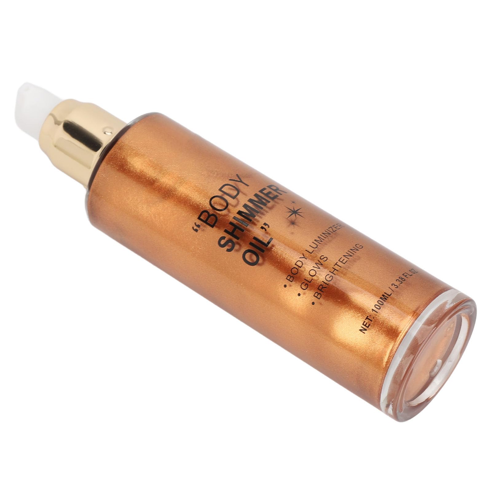 Sonew 100ml Aceite Iluminador Corporal Líquido con Brillo de Larga Duración, Aceite Brillante para el Cuerpo con Textura Ligera, Luminizador Líquido para Rostro y Cuerpo (Marrón