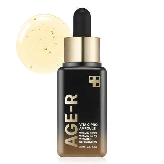 Suero con vitamina C Age R Vita C Pro Ampoule para pigmentación, tono de piel irregular e hidratación Aumente la absorción y la luminosidad hasta en un 780% con Age R Booster Pro