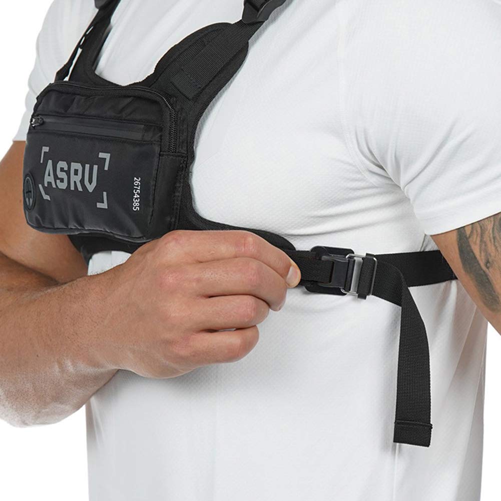 Bolsa de pecho resistente al agua para hombres al aire última intervensión, paquete de pecho táctico,para hombre y mujer, equipo de ocio, correr, senderismo-negro