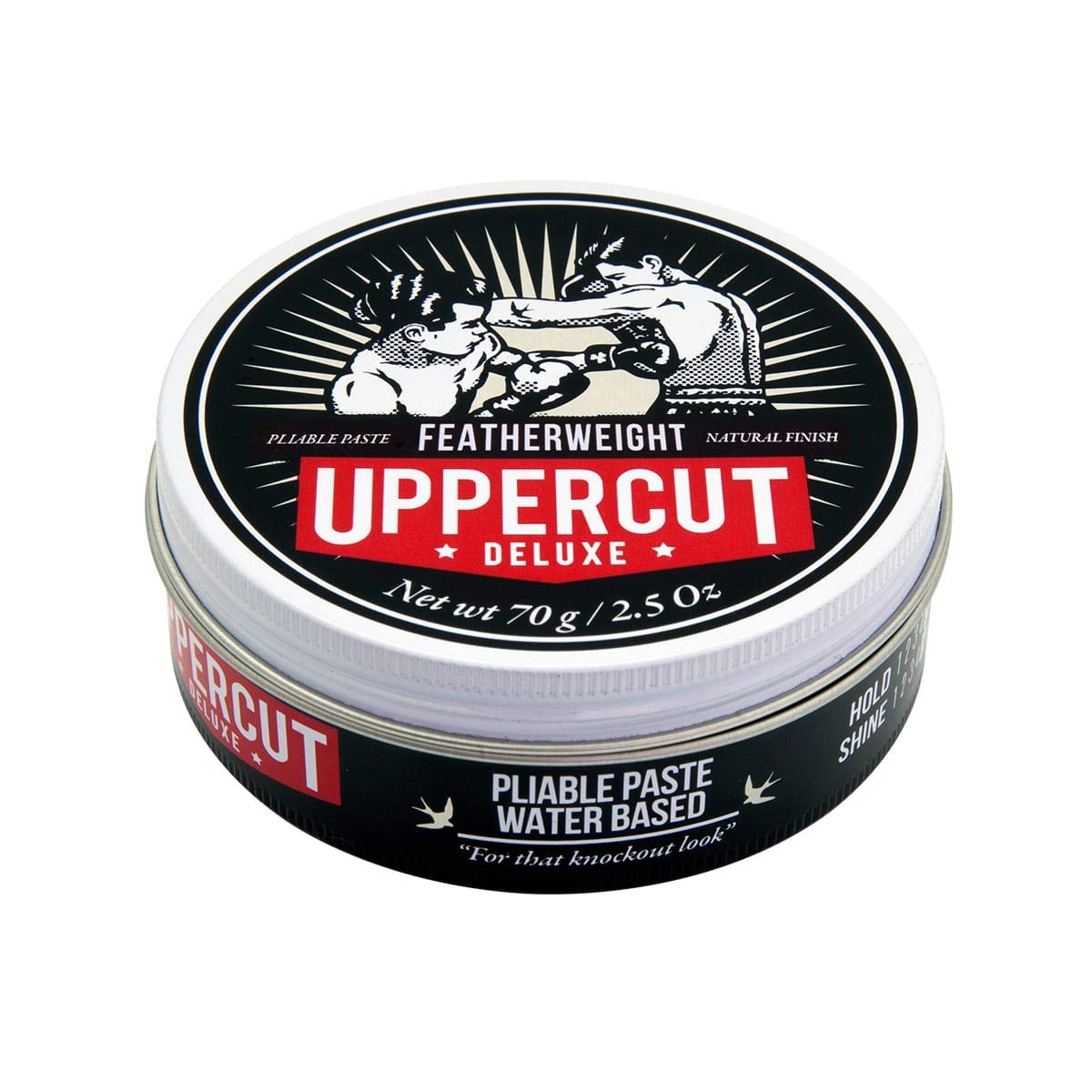 Uppercut Deluxe Featherweight Pomade 2.5oz - Medium Hold with Grip - Low Shine Finish