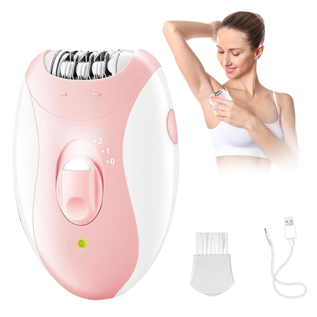 CAVIGLTE Depiladora Mujer, Depiladora Electrica Mujer, Maquina Depiladora Mujer para Axilas, Brazos, Piernas, Alrededor de los Labios