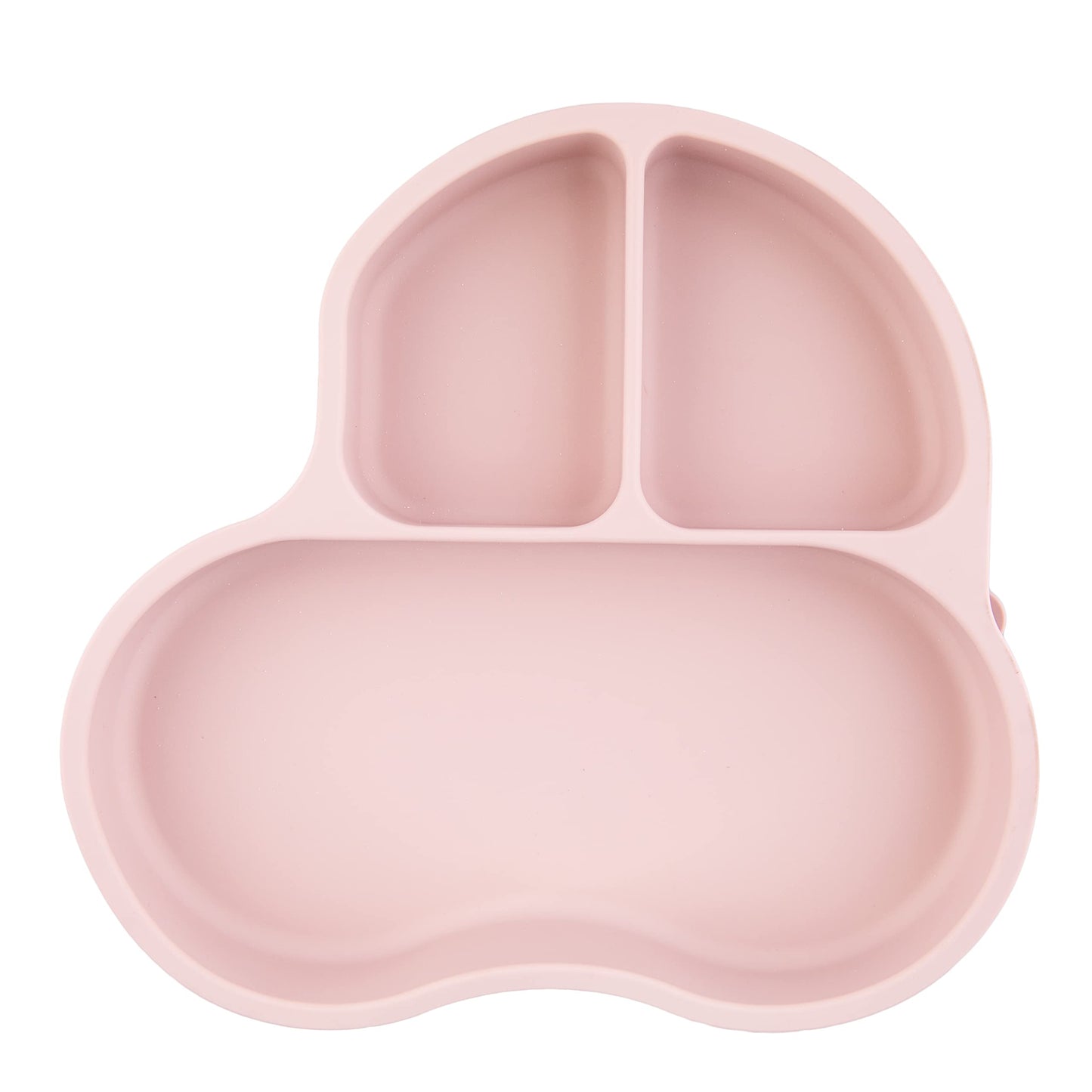 Plato con Divisiones en Silicón PAPU BABY Rosa Pastel para Bebés