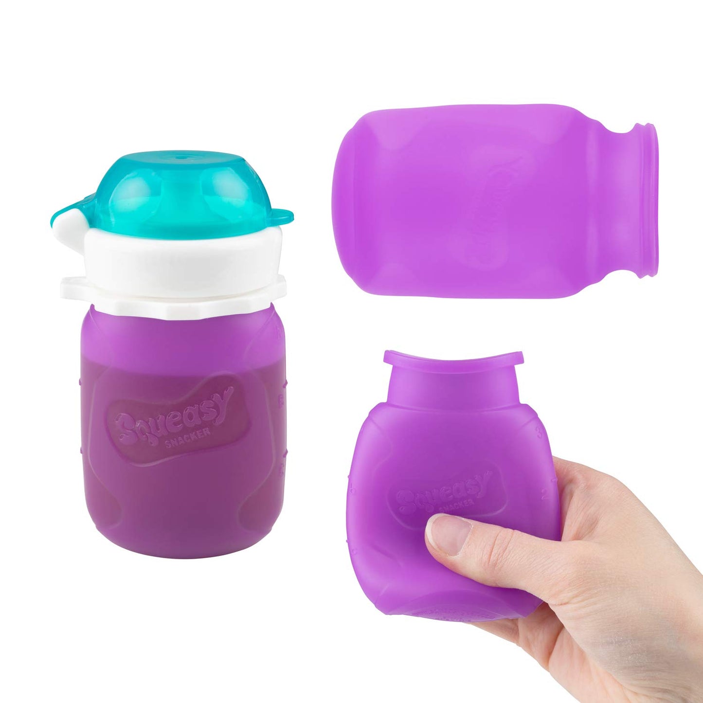 Bolsa de alimentos reutilizable de silicona a prueba de derrames, para alimentos blandos y líquidos, para agua, salsa de manzana, yogur, batidos, alimentos para bebés, apto para lavavajillas