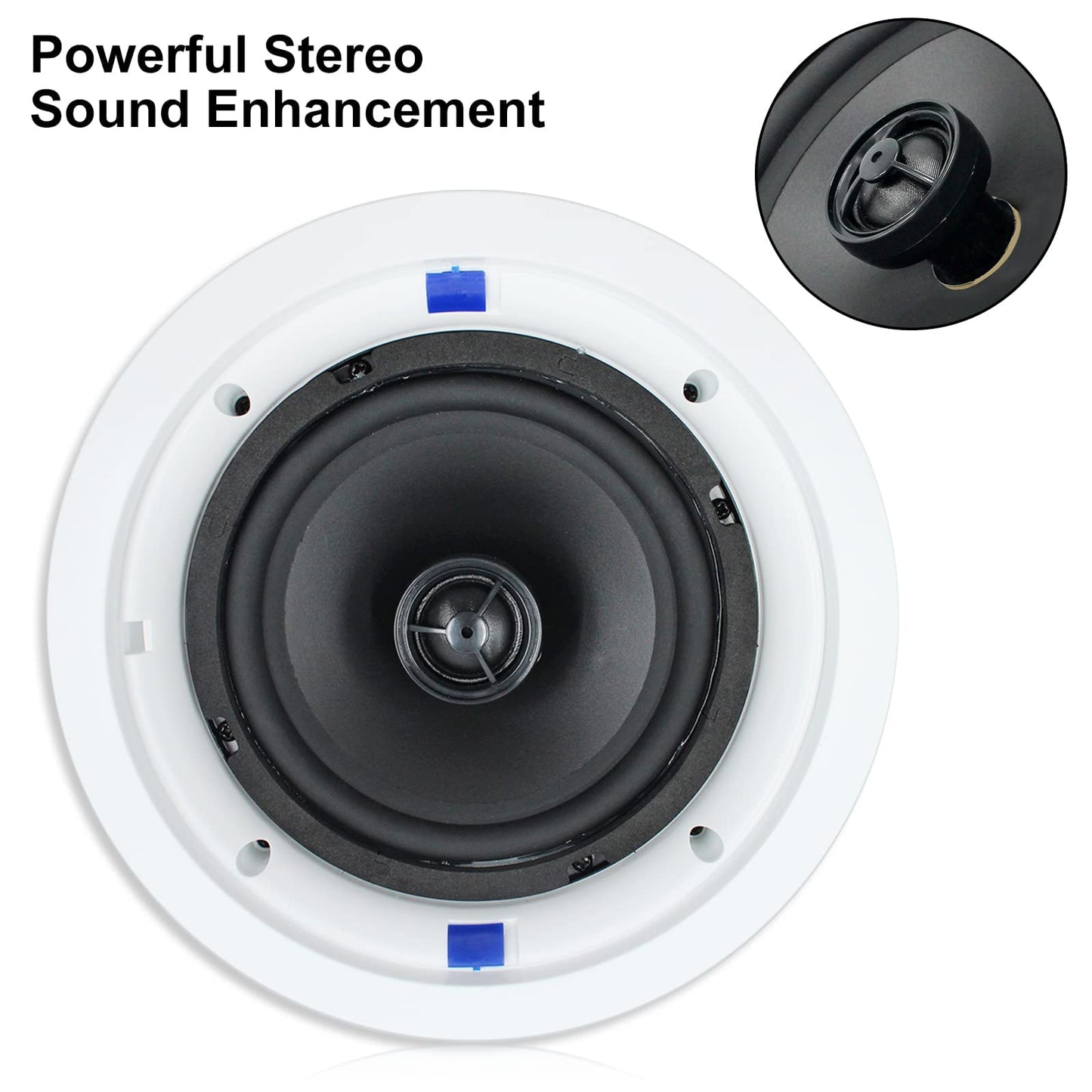 Herdio Altavoces de Techo Compatible with Bluetooth HCS-818BT de 6.5 Pulgadas de de de Montaje Empotrado en Altavoces de Pared para el hogar, Oficina con Rango Completo de Sonido Superior