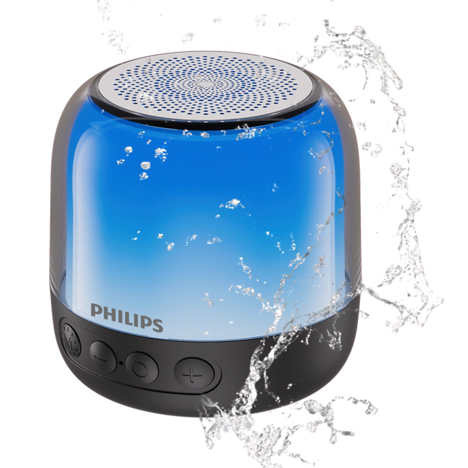 PHILIPS Bocina Bluetooth Portátil, Varias Luces RGB, Bluetooth 5.3 Altavoz Inalámbrico, Sonido Estéreo HD, Bajos Profundos1200Mah Tiempo de Espera Ultralargo, Admite TF/Emparejamiento Dual TWS