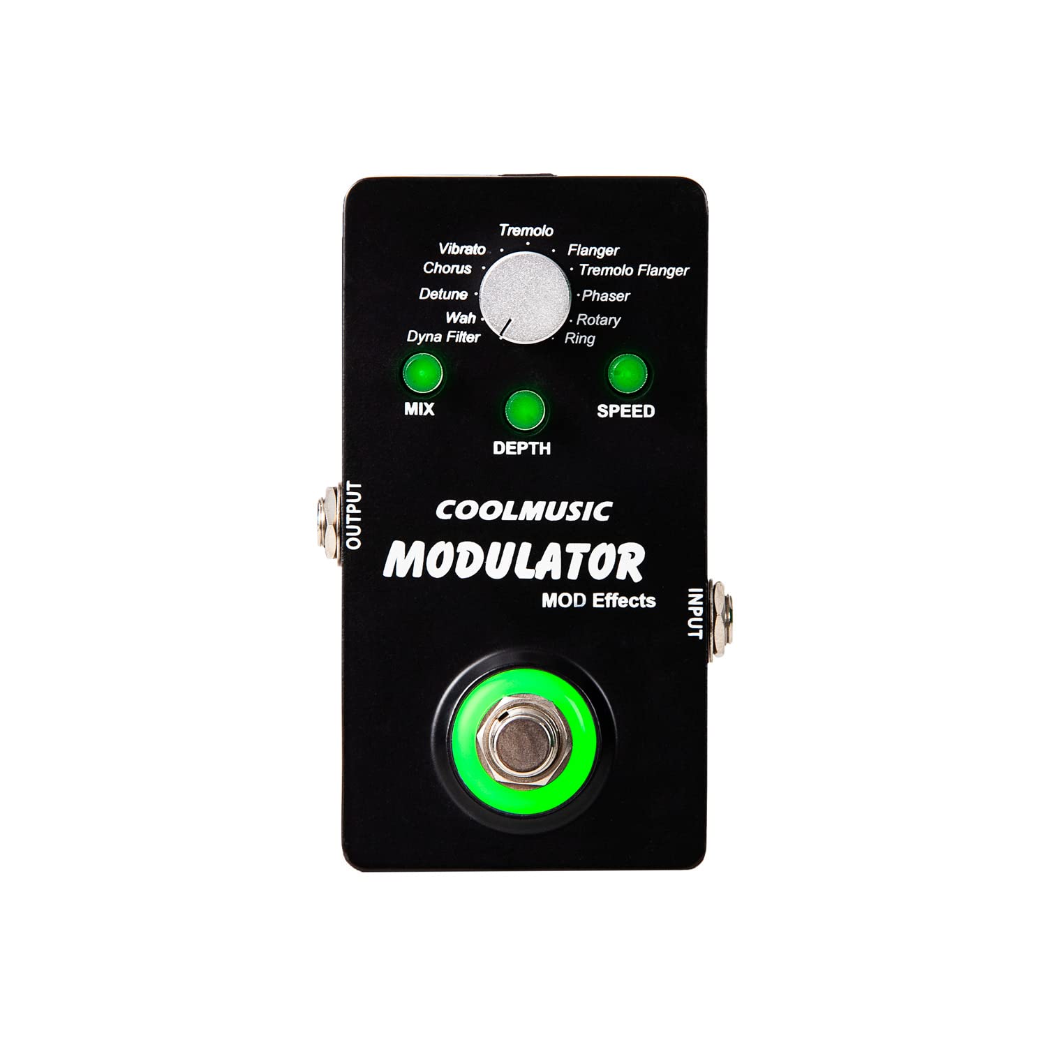 COOLMUSIC A-ME01 - Pedal modulador multiefectos con 11 modos de filtro Dyna Wah Chorus Tremolo Flanger Phaser Anillo giratorio