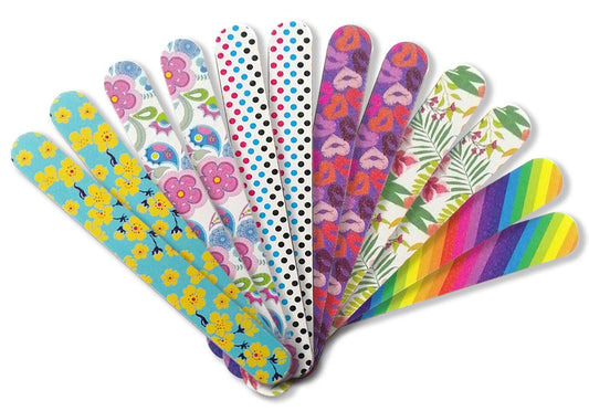 New8Beauty limas de uñas lima de cartón (12-Pack) - Nail Spa Party Favors Supplies - Mejor Regalitos regalo para las muchachas de las mujeres mamá niños novia - Manicura