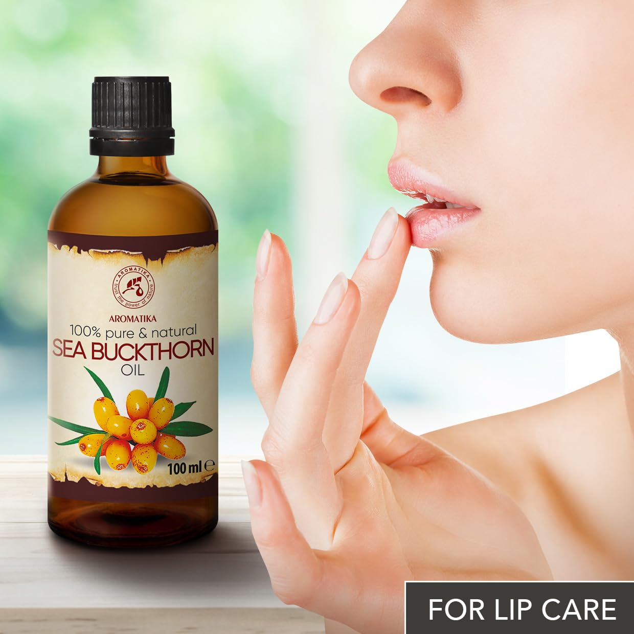 Aceite Orgánico de Espino Amarillo 100ml - Prensado en Frío - Cuidado Intensivo Rostro, Cabello y Piel - Protección UV, Anti-edad - Botella de Cristal - Compra en Línea
