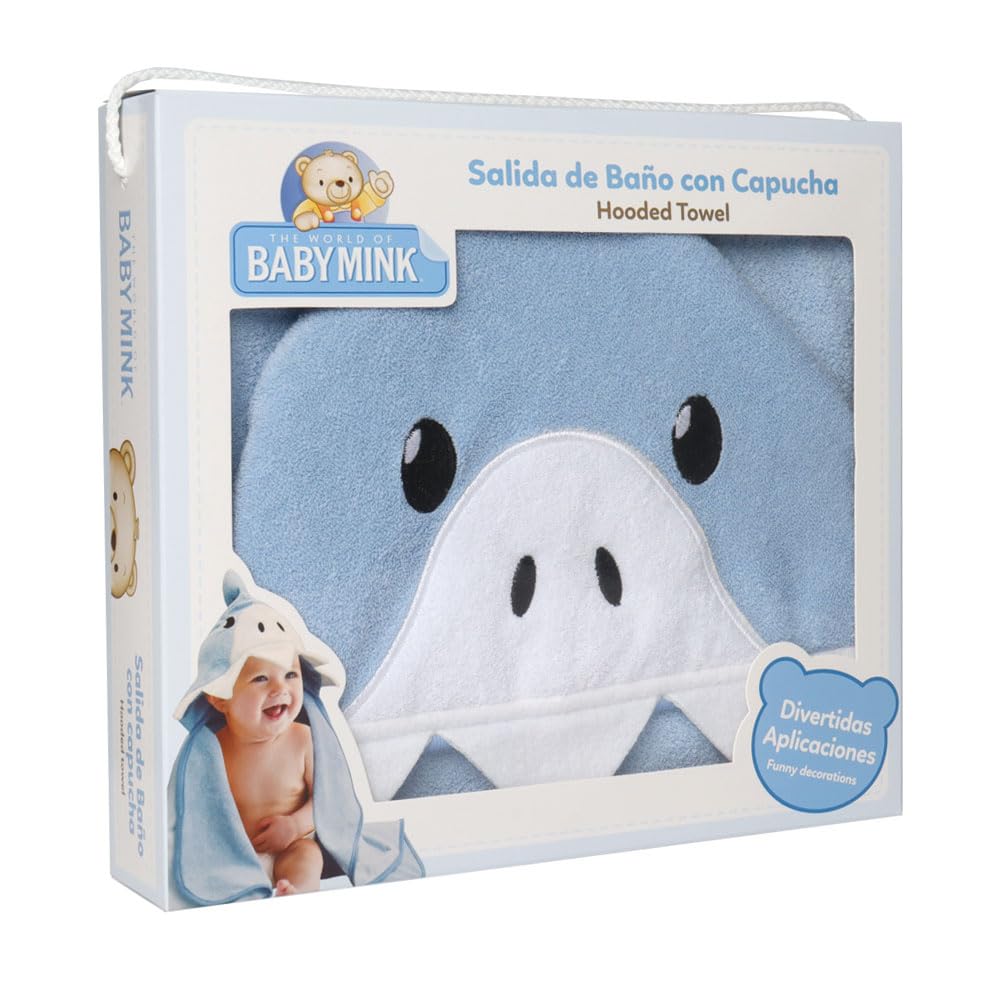Baby Mink Salida de Baño para Bebé, Suave y Absorbente para Después del Baño (Azul)