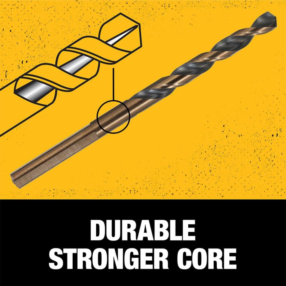 DEWALT DWA1184 Juego de 14 brocas helicoidales HSS con revestimiento de óxido negro