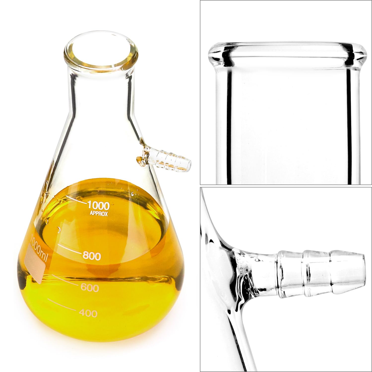 Juego de Embudo QWORK Vidrio Borosilicato 1000 ml 80 mm para Filtrar Paredes