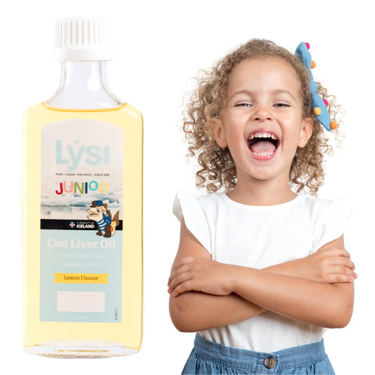 Suplemento Nutricional de Aceite de Bacalao para Niños - Refuerzo Inmunológico y Óseo con Omega-3 y Vitaminas - Sabor a Limón - 240ml