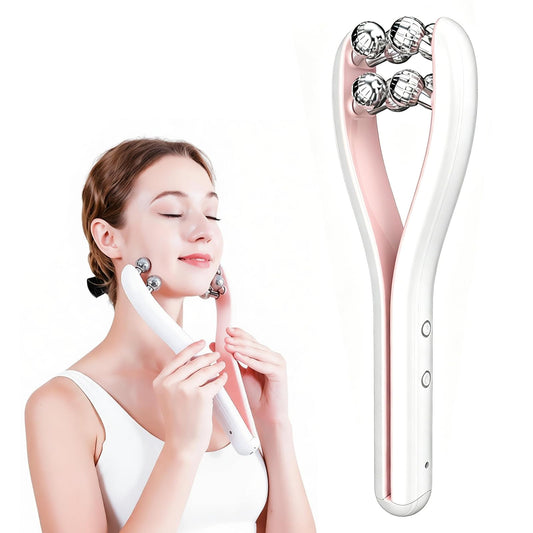 Masajeador Facial EMS Rodillo Antiarrugas 3 Niveles Regulables para Lifting y Reafirmación en Rostro Cuello Piernas y Brazos