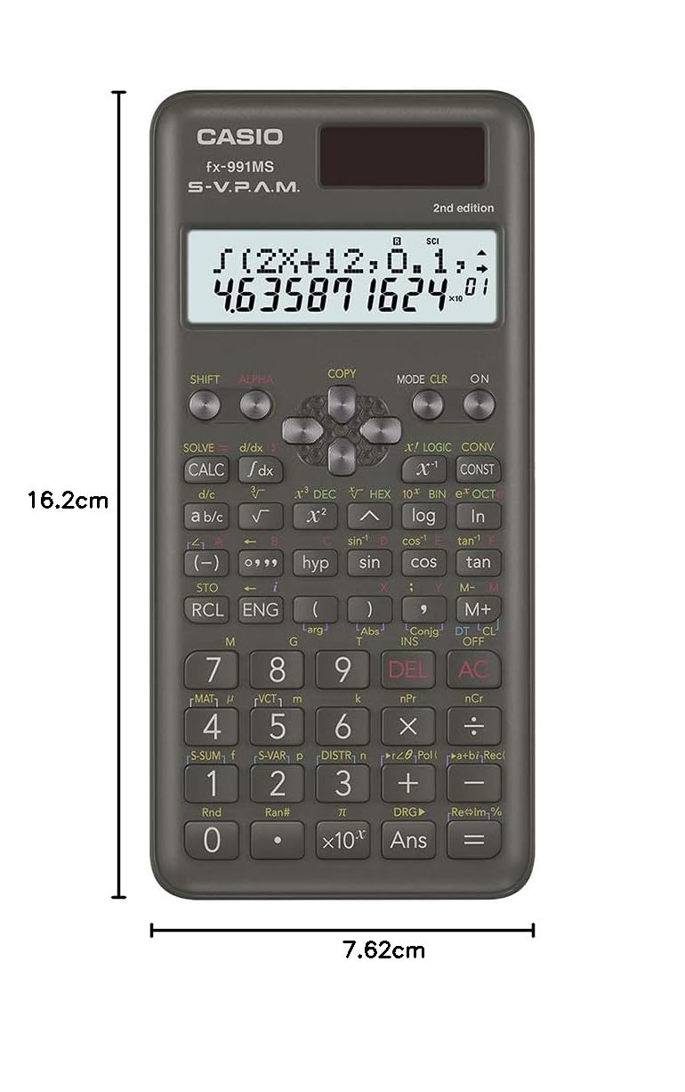 Calculadora Científica Casio FX-991MS 2ª Generación con 401 Funciones y Visualización de 2 Líneas