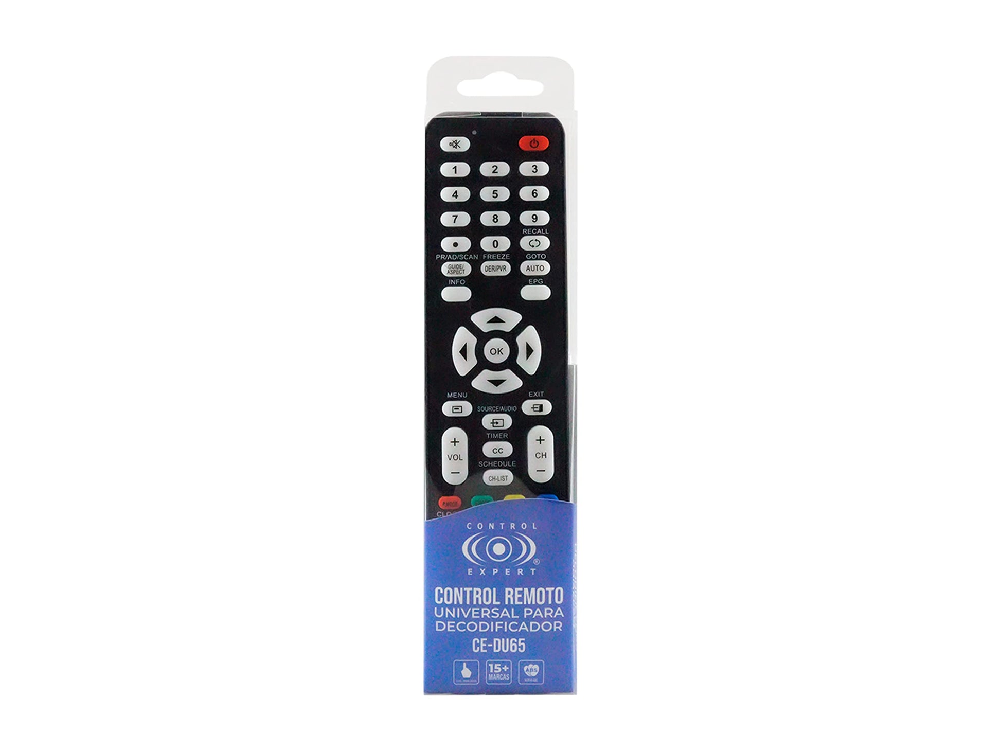 CONTROL EXPERT Control Universal para Decodificador Compatible con Todos los Modelos GHIA Master Mitzu Polaroid QFX RCA Speler Steren