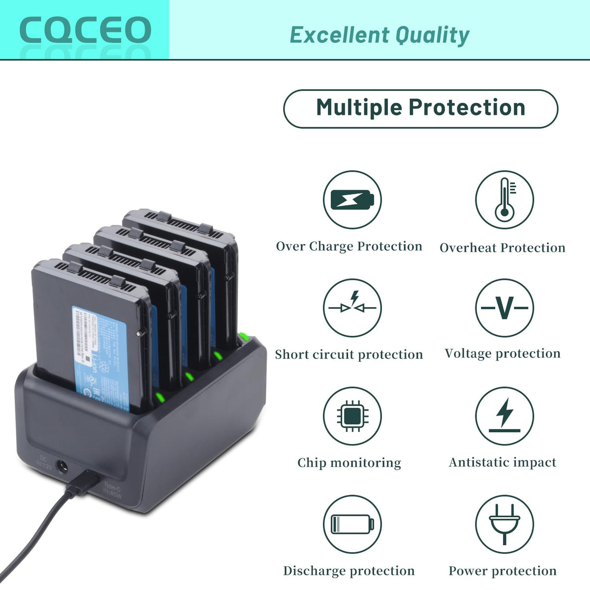Base de Carga de Batería Zebra para Escáner de Código en Negro, 4 Ranuras