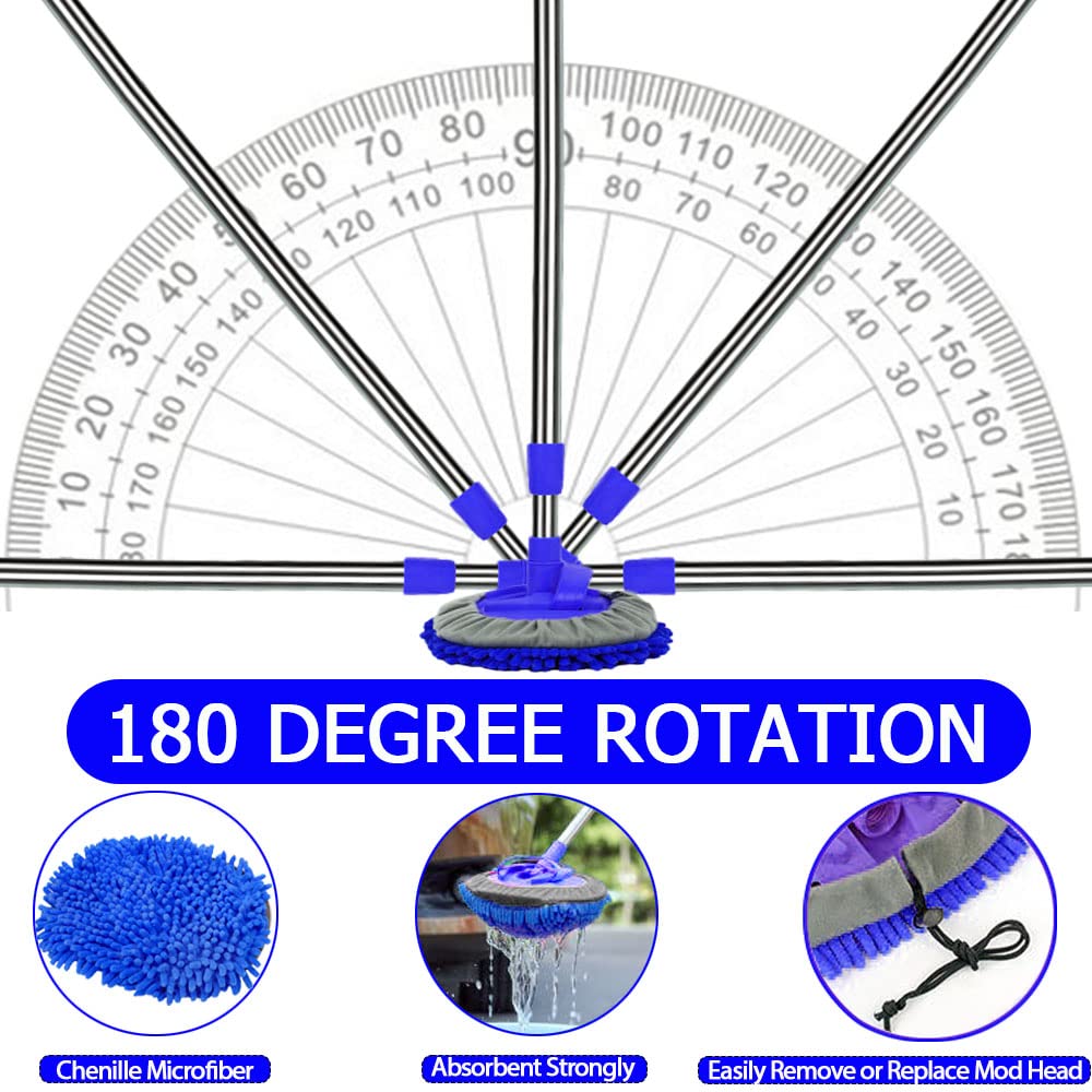 Cepillo 2 en 1 WillingHeart Microfibra Guante Seco Extensión Automotriz Kit para Coche y Camión