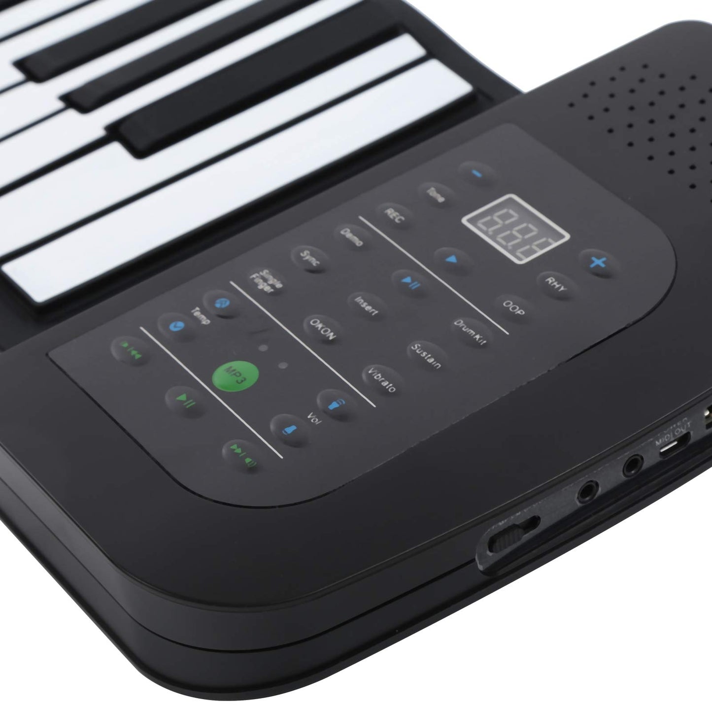 Teclado de Piano POCREATION Negro Flexible Roll Up 88 Teclas Portátil para Principiantes