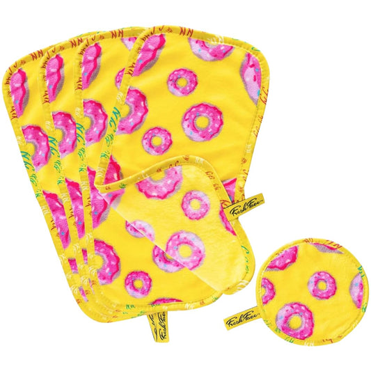 CAMPANELLI - Toallas desmaquillantes lavables y reutilizables. Ideal para pieles sensibles. FreshFace & Perfect Beauty como se ve en QVC & HSN (juego de 5 piezas de donut)
