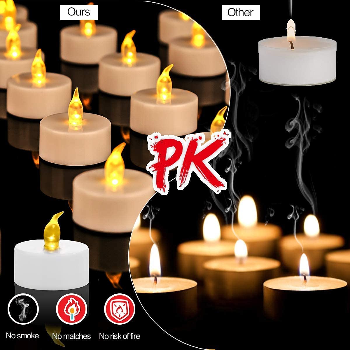 Velas Eléctricas Uplayteck Blancas Efecto Siempre Brillante para Hogar y Festivales