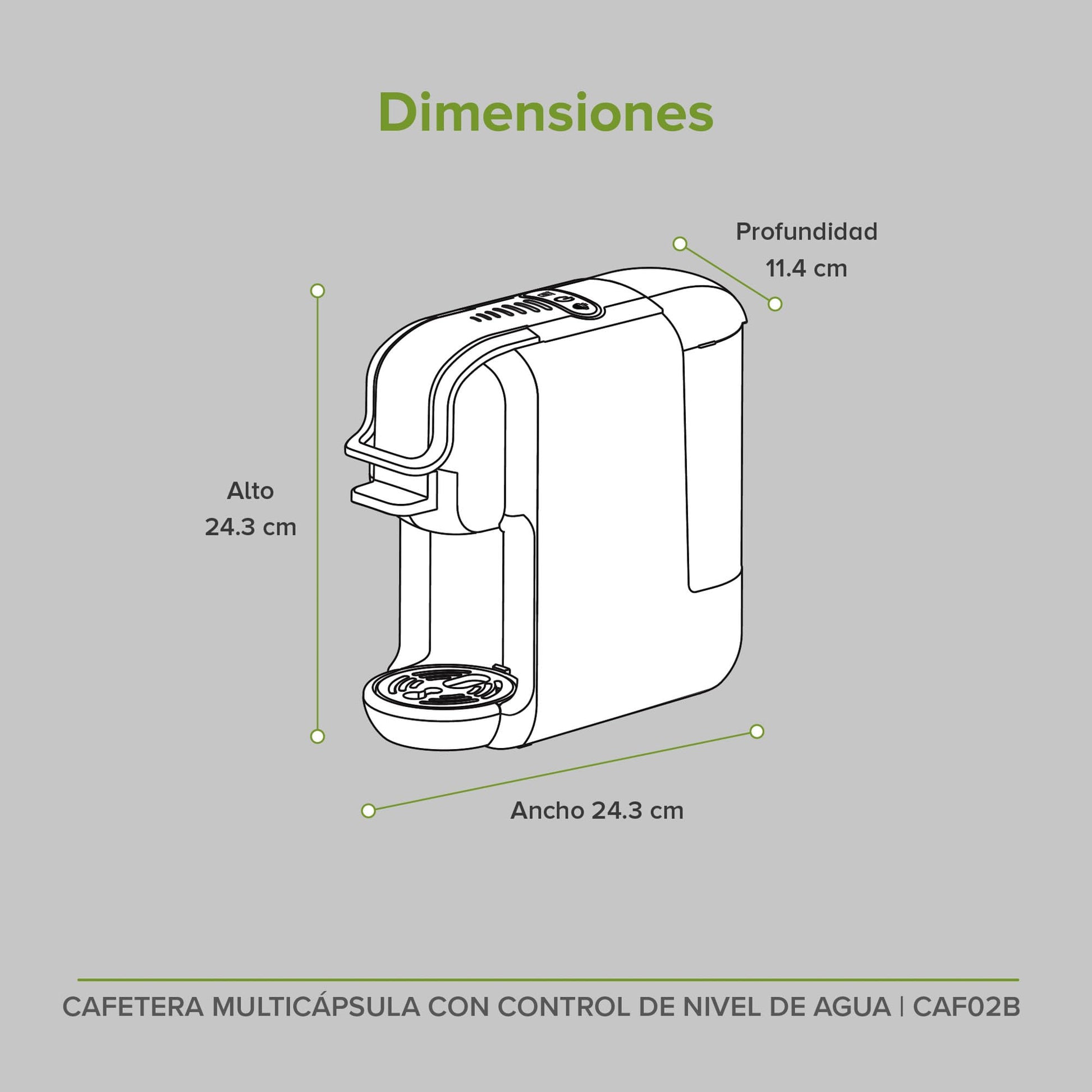 Cafetera Multicápsula AVERA Negra 3 en 1 Compatible con Cápsulas y Café Molido