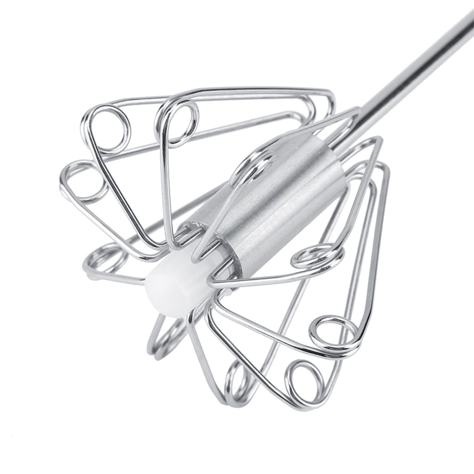 Batidora de Cocina Giratoria de Acero Inoxidable, Batidor Manual Batidor de Huevos Batidora de Empuje Manual Agitador Batidor de Mano de Acero Inoxidable Batidora Utensilio