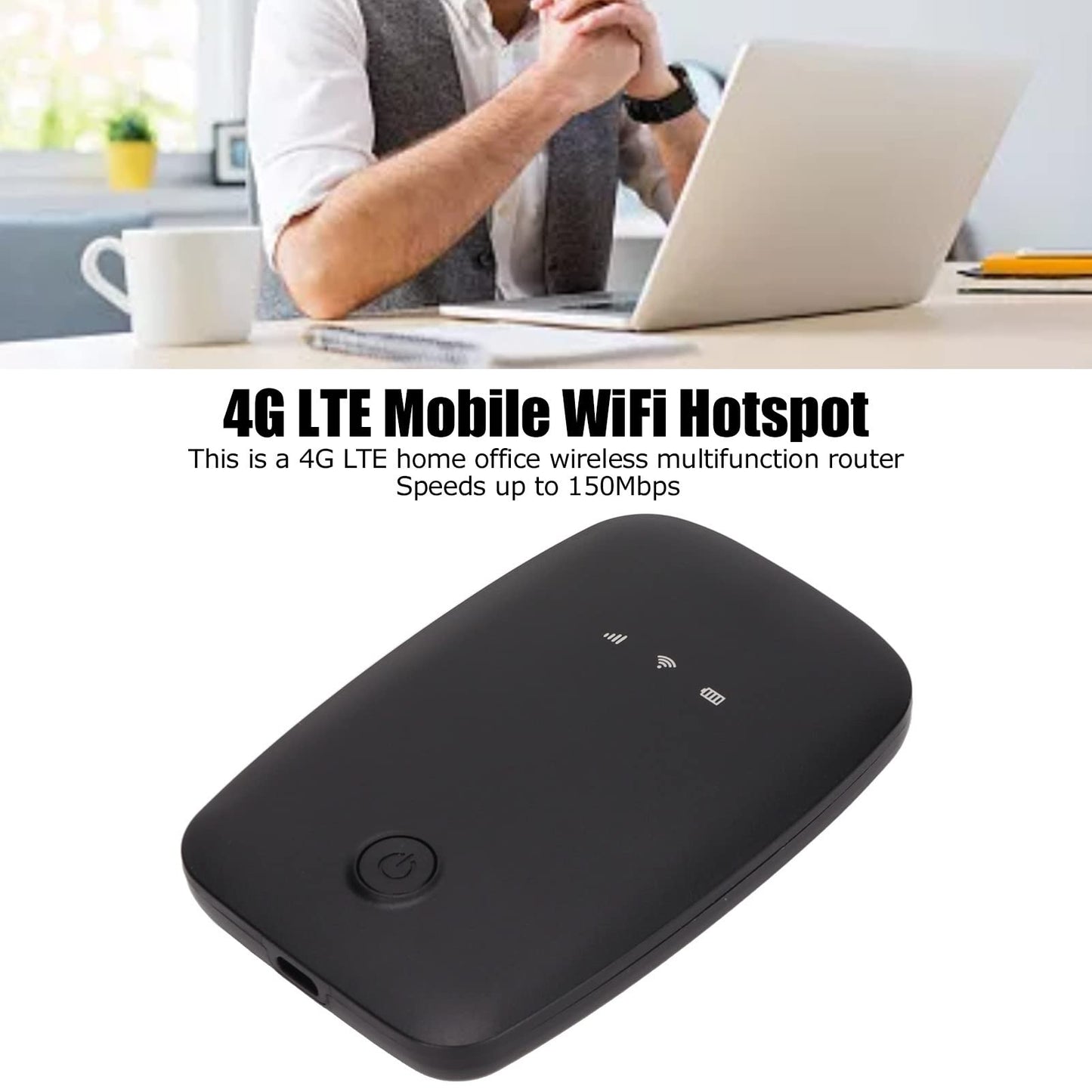 Punto de Acceso WiFi 4G LTE Alto Rendimiento 150 Mbps Inalámbrico Portátil para Oficina en Casa