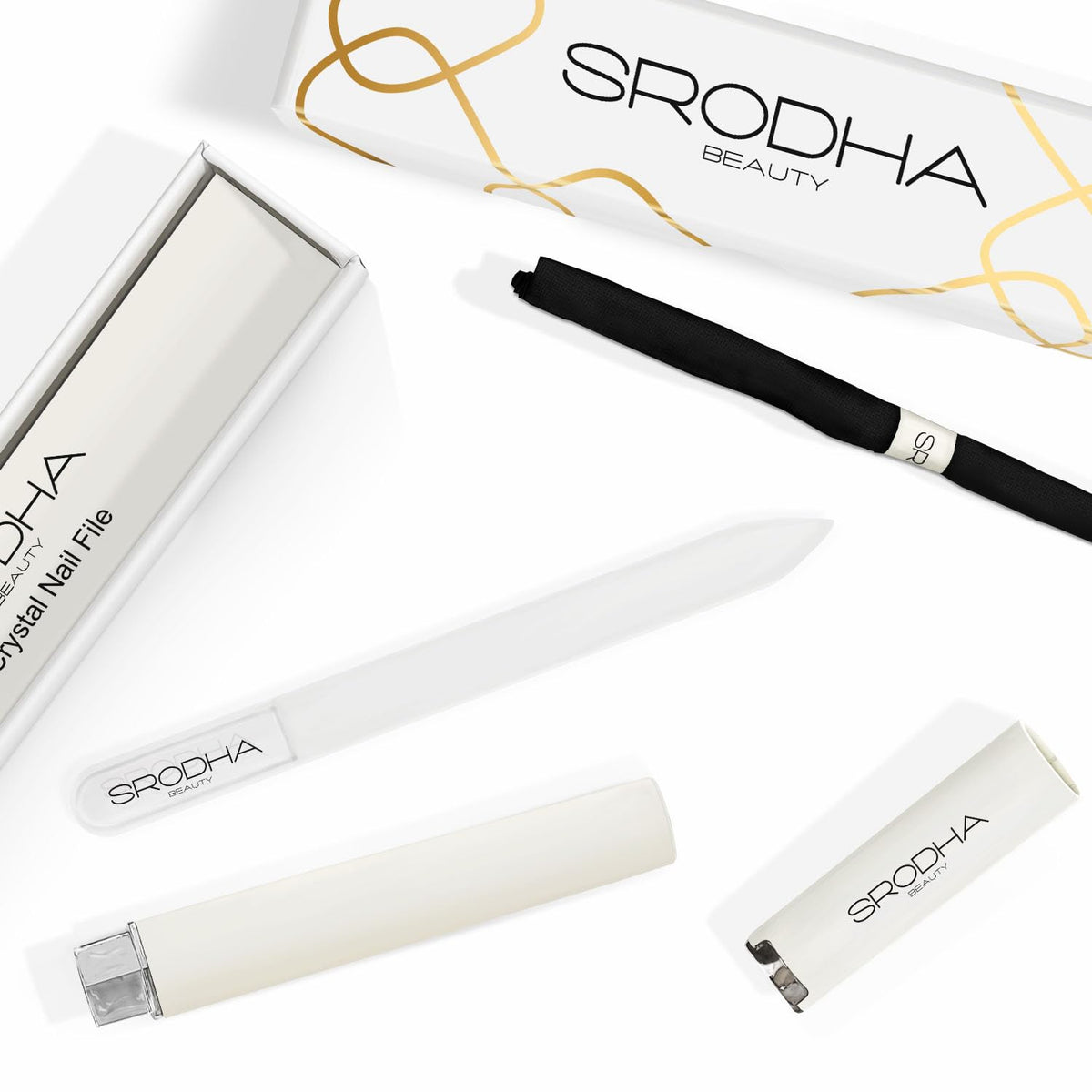 SRODHA Lime à ongles en verre de cristal de beauté | Kit de préparation professionnel 3 pièces | Pour renforcer et façonner les ongles naturels, en gel et en acrylique | Coffret cadeau d'outils de Y