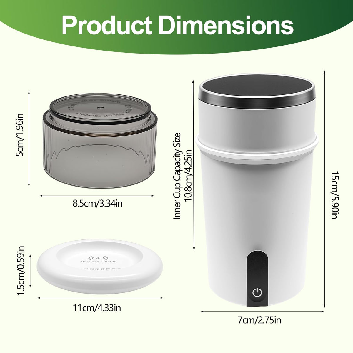 Vaso Generador de Agua con Ozono MHTGYLMY Blanco Multiusos Recargable para Cuidado Bucal y Limpieza de Frutas
