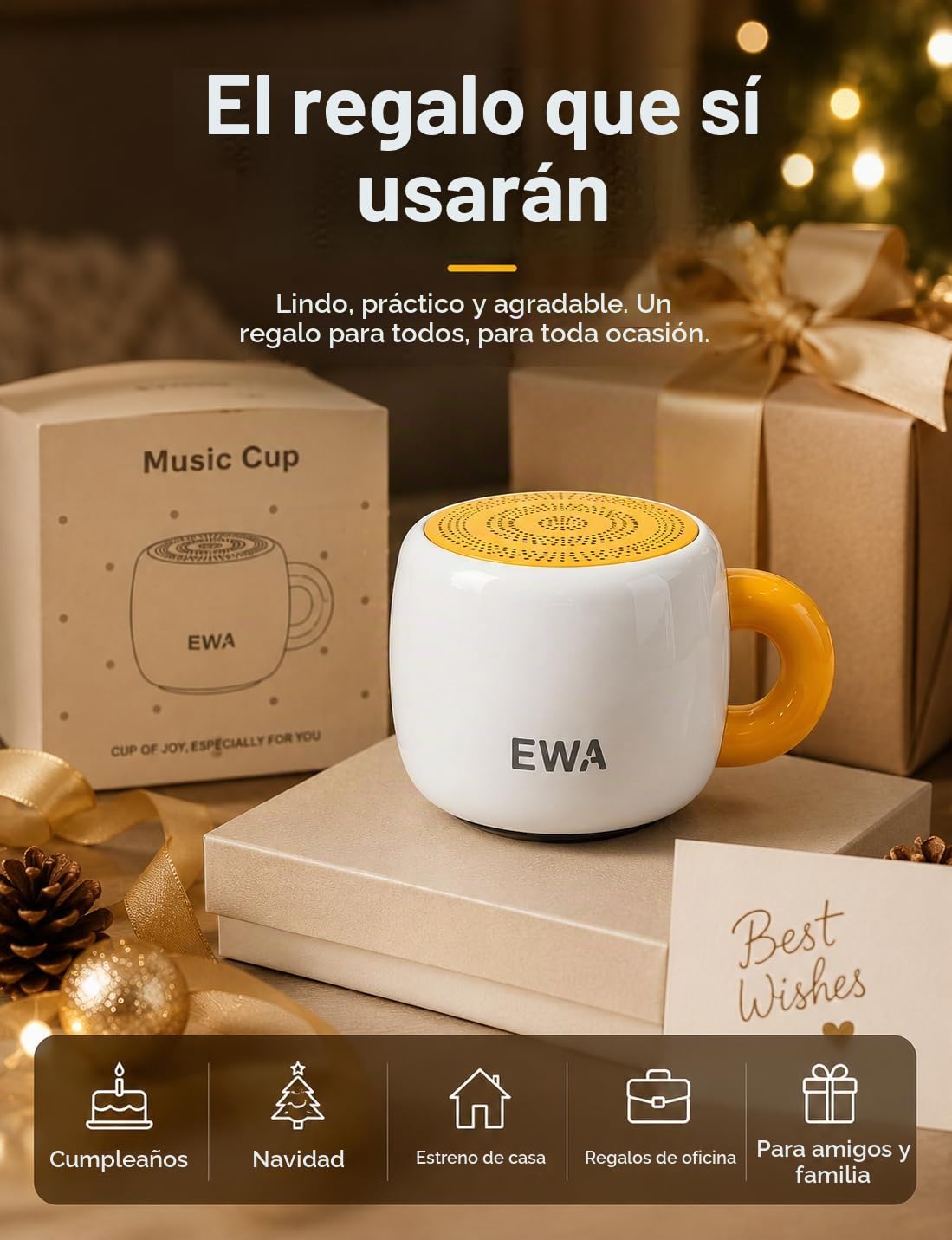 Altavoz Bluetooth Portátil EWA A163 Impermeable con Sonido Fuerte y Claro