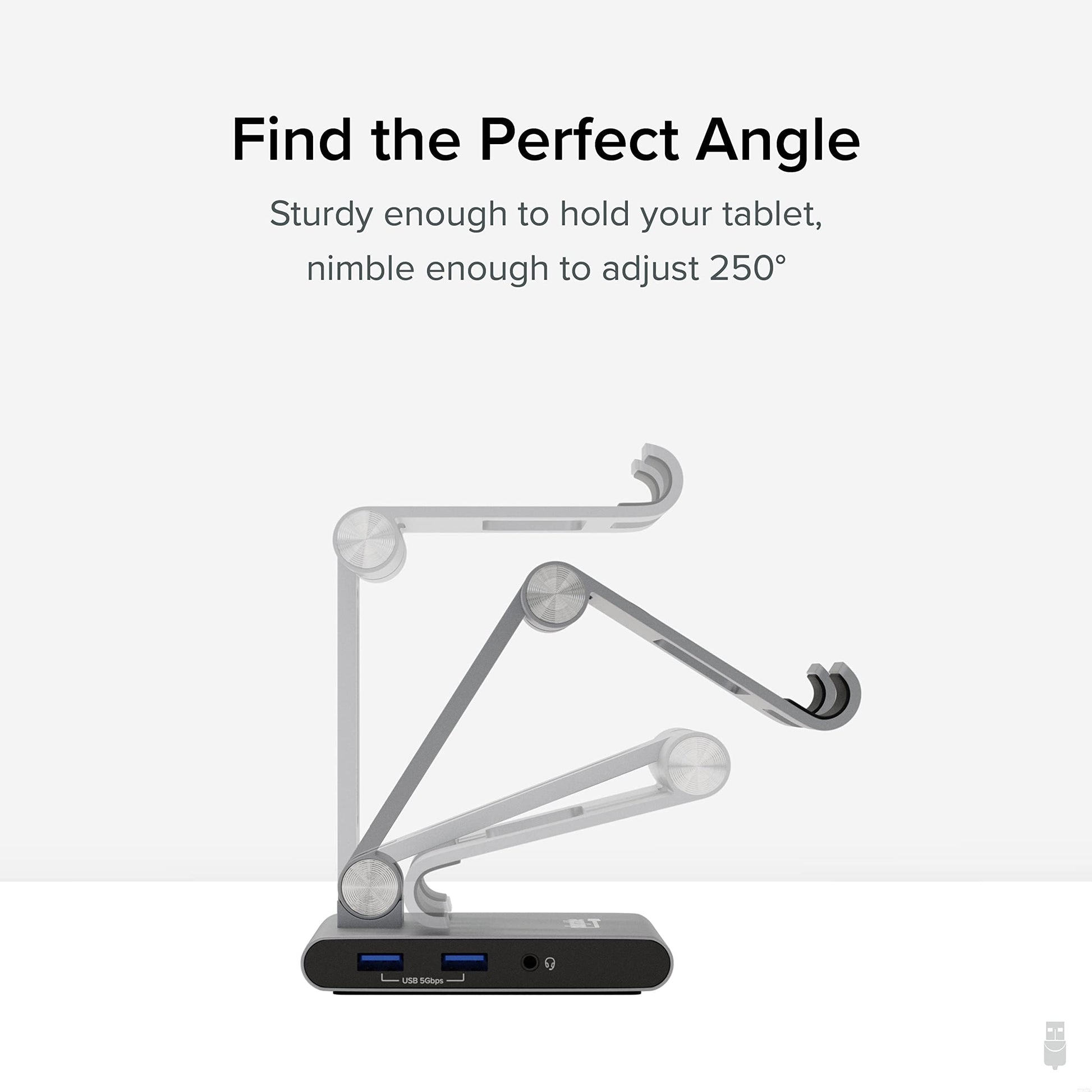 Hub USB C Plugable gris compatibilidad iPad con soporte y carga de 100W