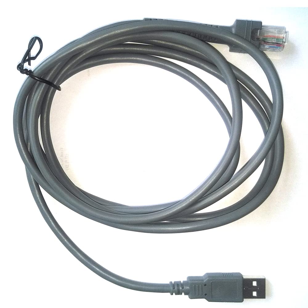 Cable USB a RJ48 PZV Dura-Gray 7 Pies para Escáner de Código de Barras de Mano