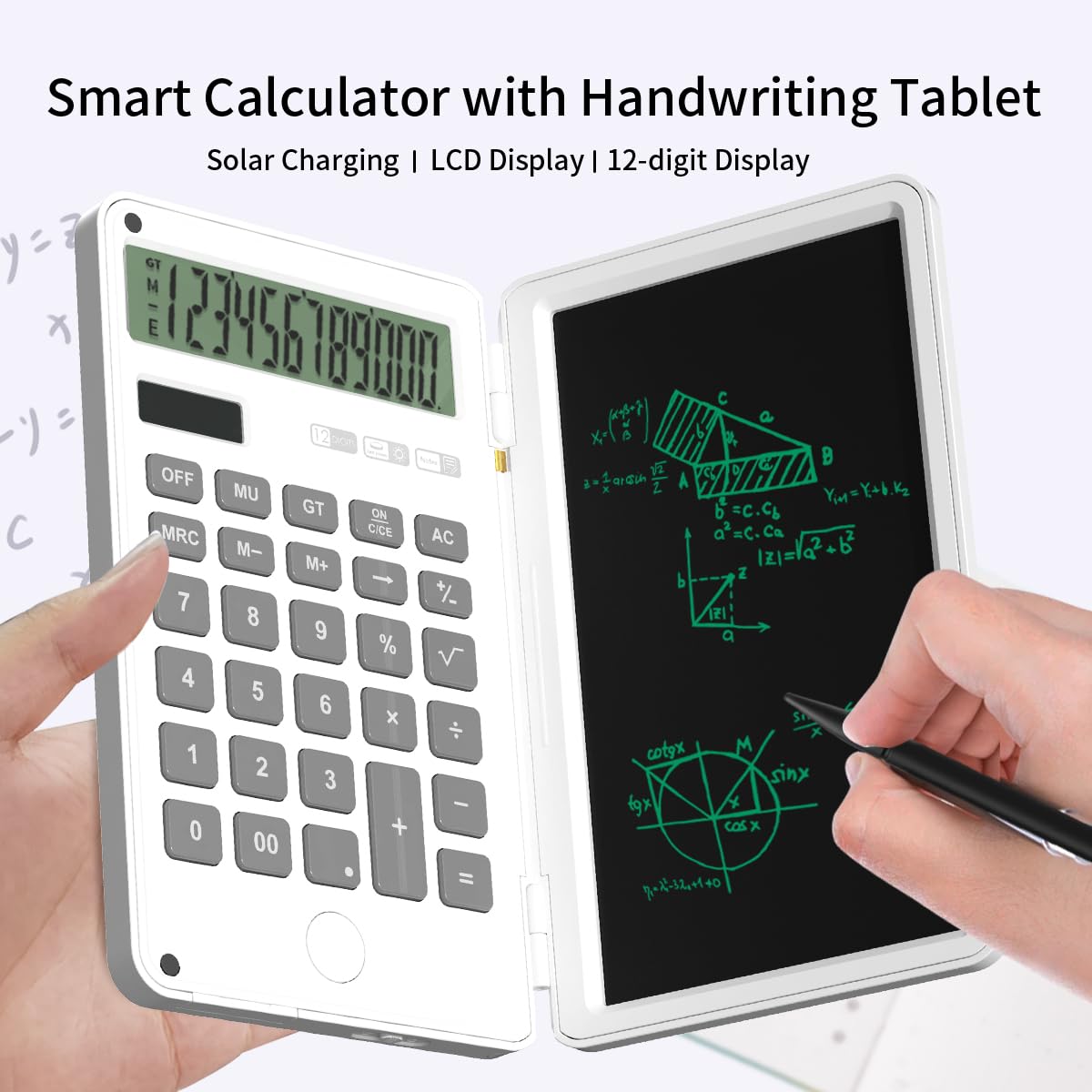 Calculadora Científica DPEDUAI Transparente con Almohadilla de Escritura y Pantalla HD