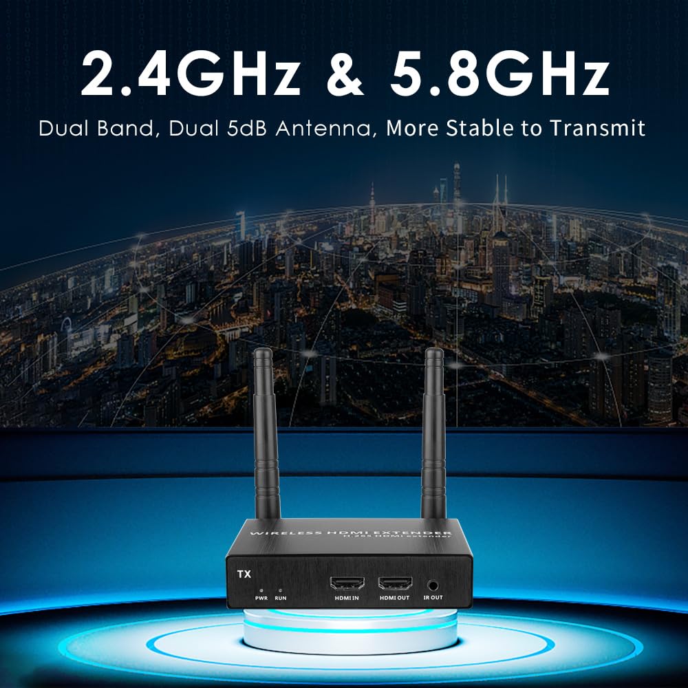 EXVIST Extensor inalámbrico HDMI básico 4K 1 Receptor Solamente, hasta 199,9 m, Soporte IR, Adecuado para transmitir vídeo Desde Ordenador portátil, PC, Youtube, PS4 a HDTV o proyector, etc.